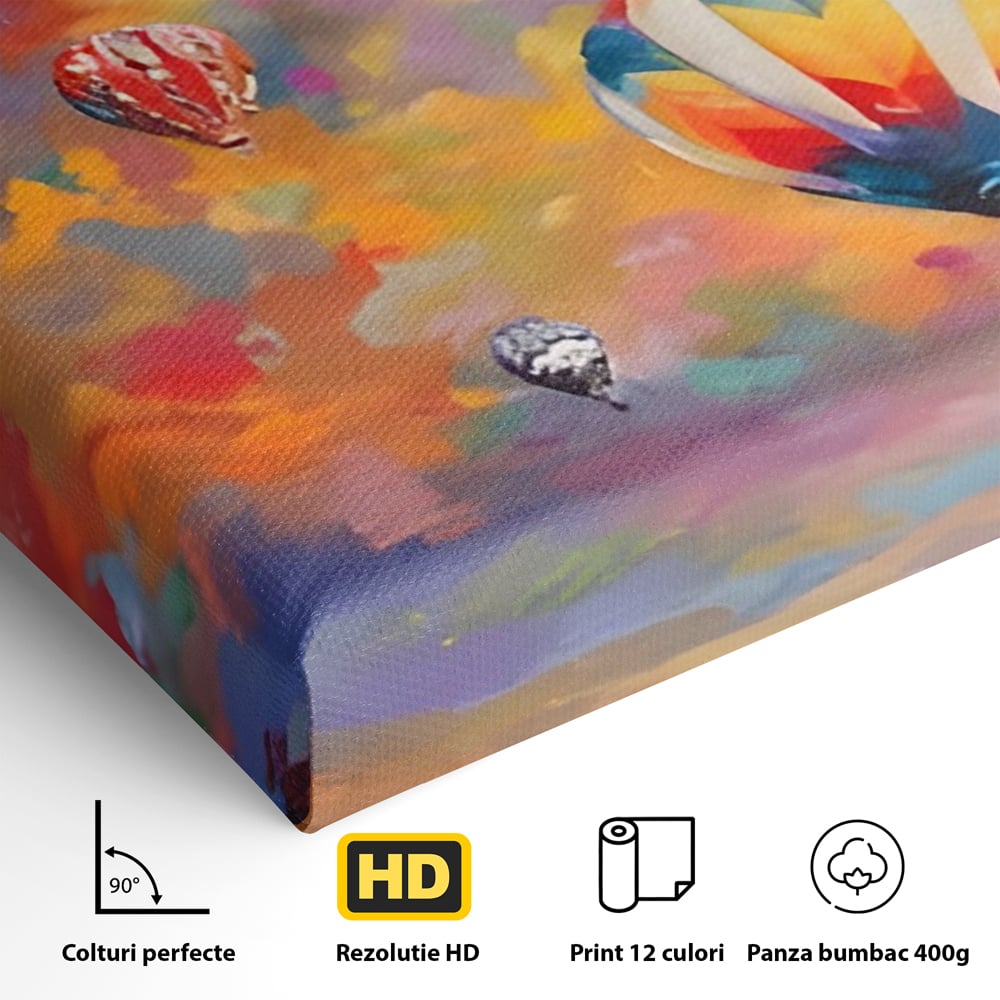 Tablou Canvas Premium LuxCanva® A1317, Baloane Cu Aer Cald , Living, Plimbare, Cer, Relaxare, Vacanta, Dormtior, Culori Vibrante