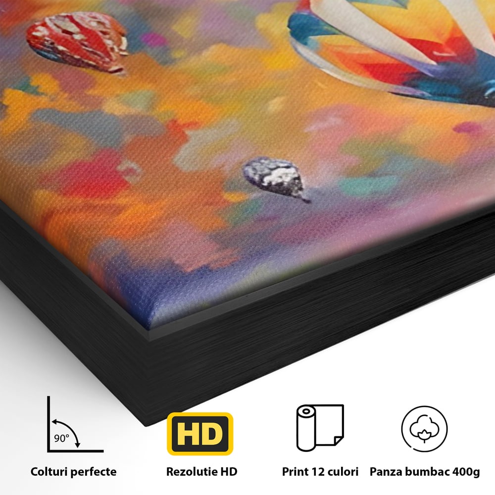 Tablou Canvas Premium LuxCanva® A1317, Baloane Cu Aer Cald , Living, Plimbare, Cer, Relaxare, Vacanta, Dormtior, Culori Vibrante