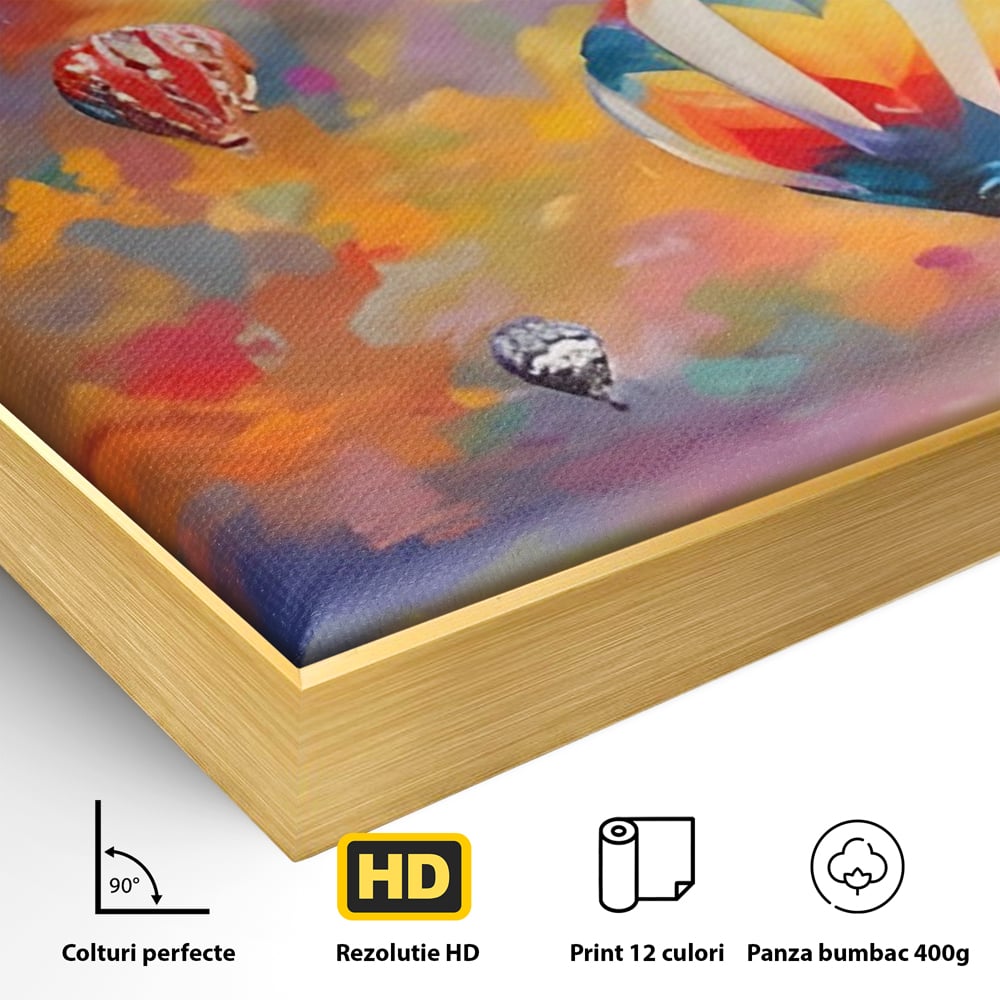 Tablou Canvas Premium LuxCanva® A1317, Baloane Cu Aer Cald , Living, Plimbare, Cer, Relaxare, Vacanta, Dormtior, Culori Vibrante