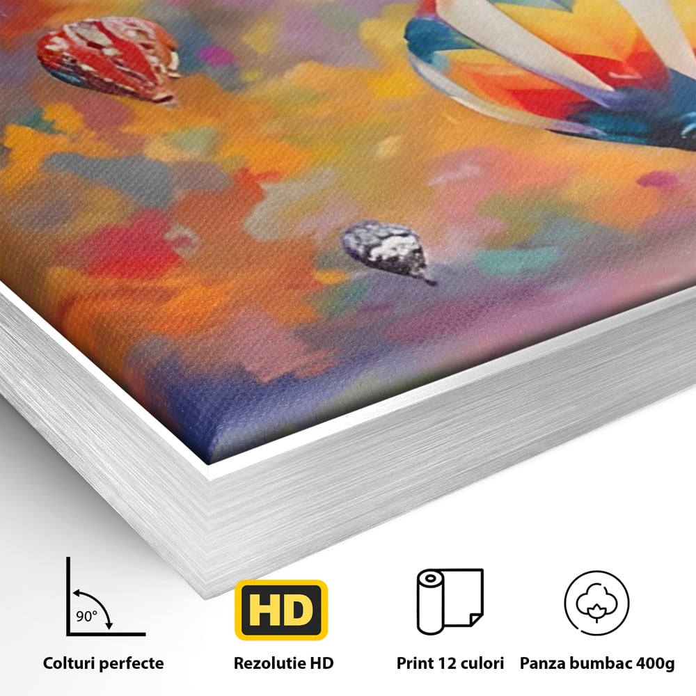 Tablou Canvas Premium LuxCanva® A1317, Baloane Cu Aer Cald , Living, Plimbare, Cer, Relaxare, Vacanta, Dormtior, Culori Vibrante
