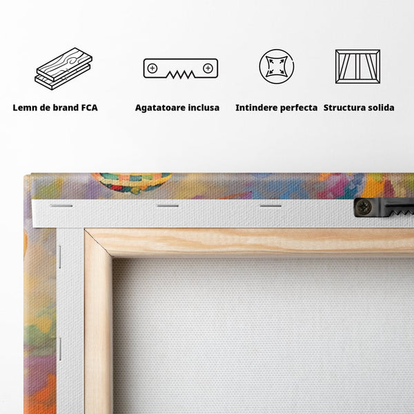 Tablou Canvas Premium LuxCanva® A1317, Baloane Cu Aer Cald , Living, Plimbare, Cer, Relaxare, Vacanta, Dormtior, Culori Vibrante