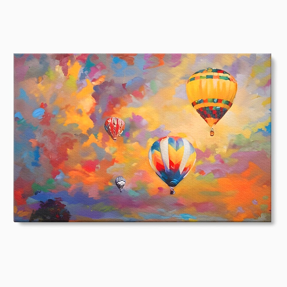 Tablou Canvas Premium LuxCanva® A1317, Baloane Cu Aer Cald , Living, Plimbare, Cer, Relaxare, Vacanta, Dormtior, Culori Vibrante