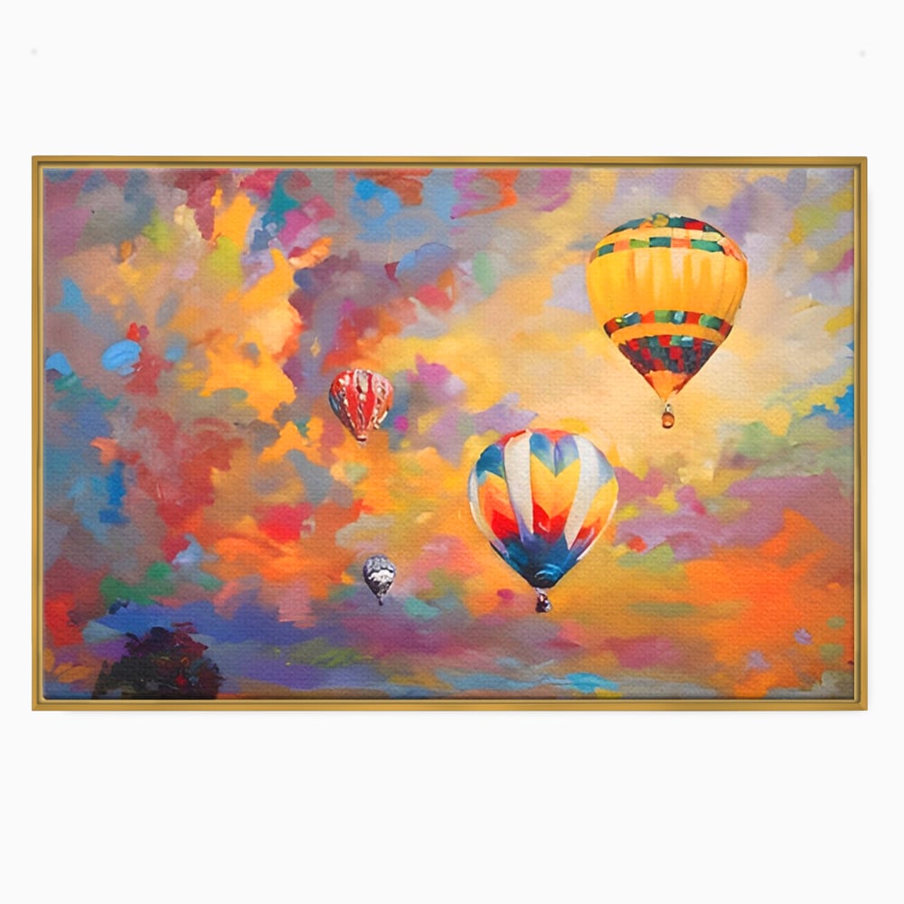 Tablou Canvas Premium LuxCanva® A1317, Baloane Cu Aer Cald , Living, Plimbare, Cer, Relaxare, Vacanta, Dormtior, Culori Vibrante