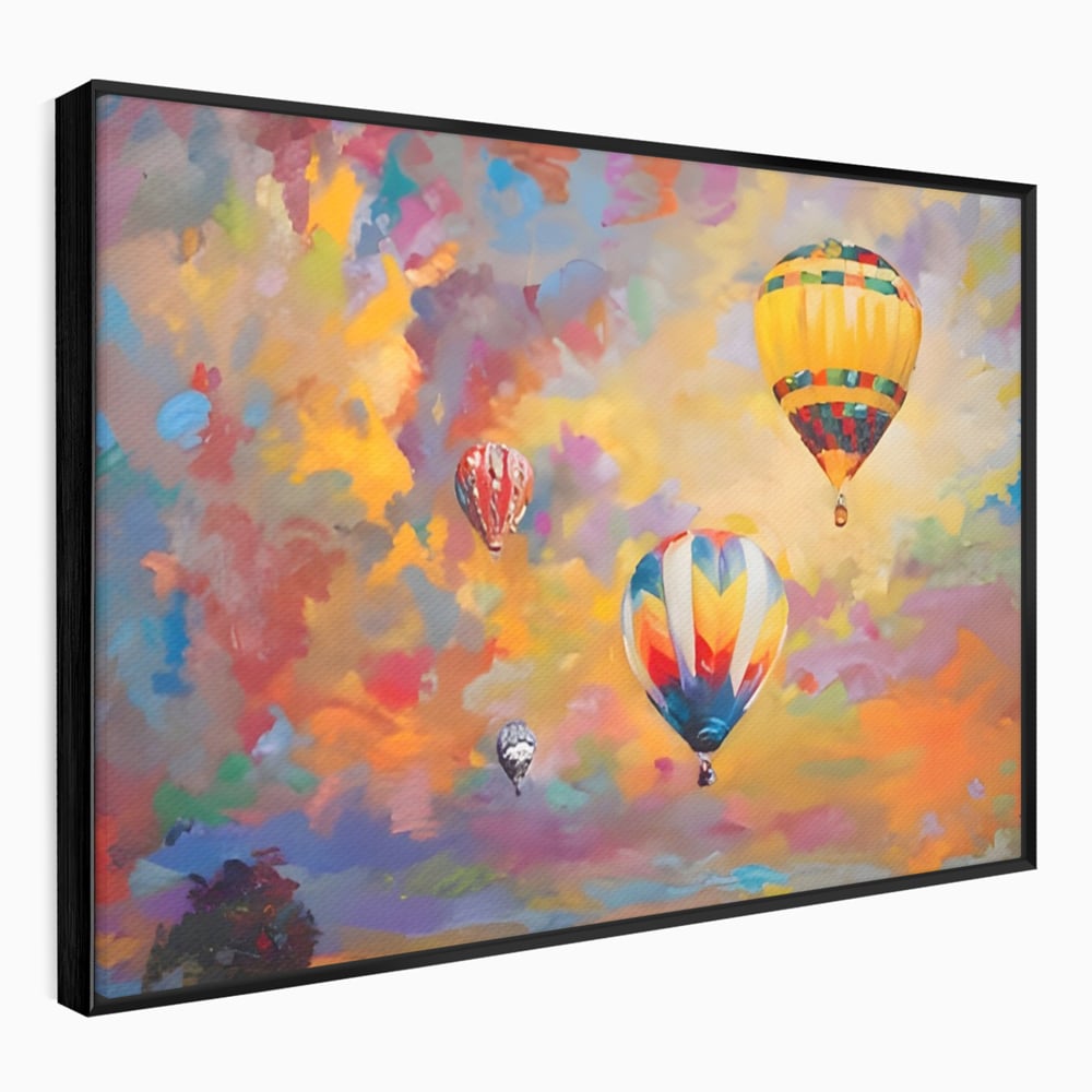Tablou Canvas Premium LuxCanva® A1317, Baloane Cu Aer Cald , Living, Plimbare, Cer, Relaxare, Vacanta, Dormtior, Culori Vibrante