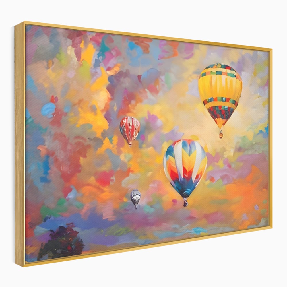 Tablou Canvas Premium LuxCanva® A1317, Baloane Cu Aer Cald , Living, Plimbare, Cer, Relaxare, Vacanta, Dormtior, Culori Vibrante