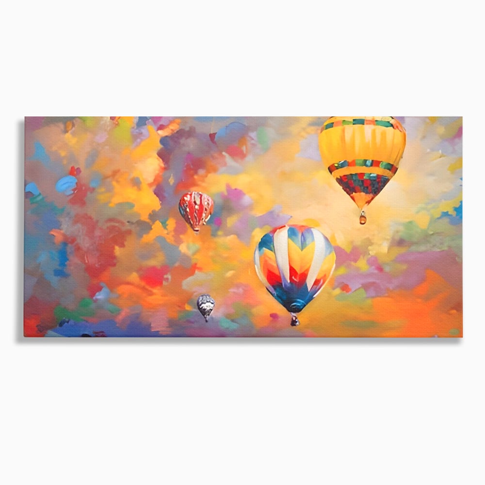 Tablou Canvas Premium LuxCanva® A1317, Baloane Cu Aer Cald , Living, Plimbare, Cer, Relaxare, Vacanta, Dormtior, Culori Vibrante