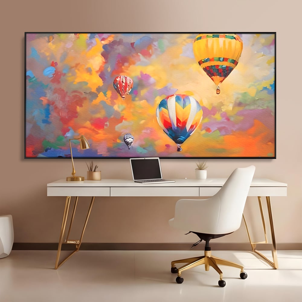 Tablou Canvas Premium LuxCanva® A1317, Baloane Cu Aer Cald , Living, Plimbare, Cer, Relaxare, Vacanta, Dormtior, Culori Vibrante