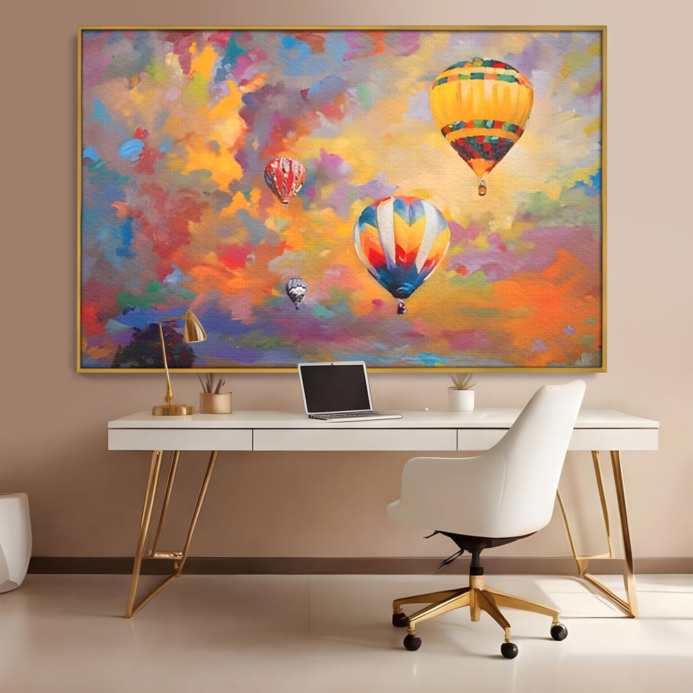 Tablou Canvas Premium LuxCanva® A1317, Baloane Cu Aer Cald , Living, Plimbare, Cer, Relaxare, Vacanta, Dormtior, Culori Vibrante
