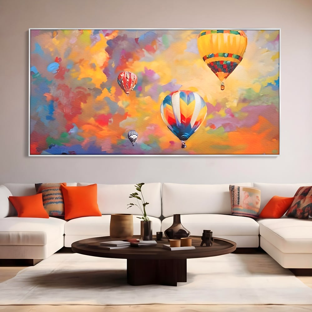 Tablou Canvas Premium LuxCanva® A1317, Baloane Cu Aer Cald , Living, Plimbare, Cer, Relaxare, Vacanta, Dormtior, Culori Vibrante