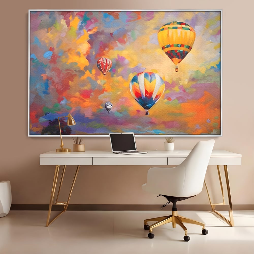 Tablou Canvas Premium LuxCanva® A1317, Baloane Cu Aer Cald , Living, Plimbare, Cer, Relaxare, Vacanta, Dormtior, Culori Vibrante