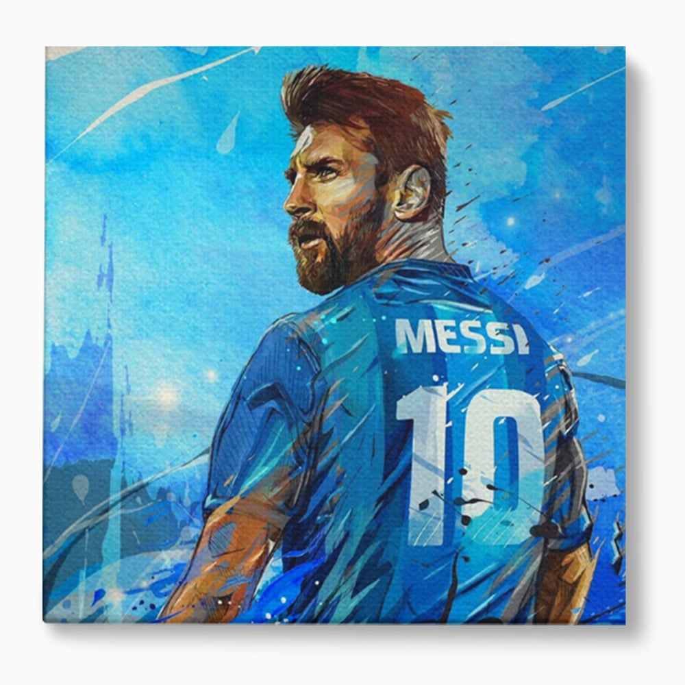 Fotoleinwand Leinwand Premium LuxCanva® A1320, Lionel Andrés Messi , Wohnen, Leben, Mannschaft, Fußball, FC Barcelona, Goldener Ball, Lebendige Farben