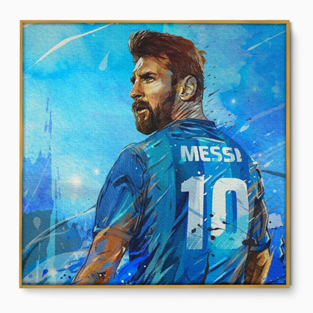 Fotoleinwand Leinwand Premium LuxCanva® A1320, Lionel Andrés Messi , Wohnen, Leben, Mannschaft, Fußball, FC Barcelona, Goldener Ball, Lebendige Farben
