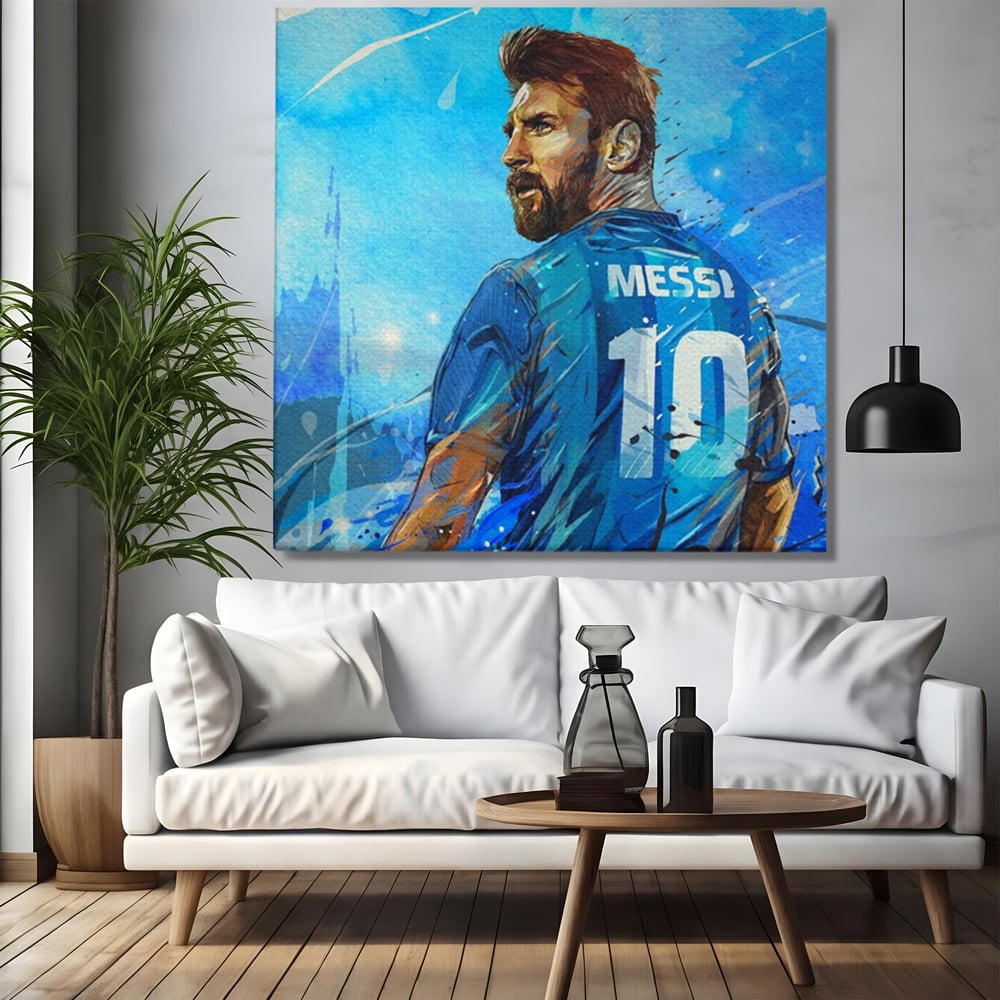Tablou Canvas Premium LuxCanva® A1320, Lionel Andrés Messi , Living, Echipa, Fotbal, FC Barcelona, Balon De Aur, Culori Vibrante