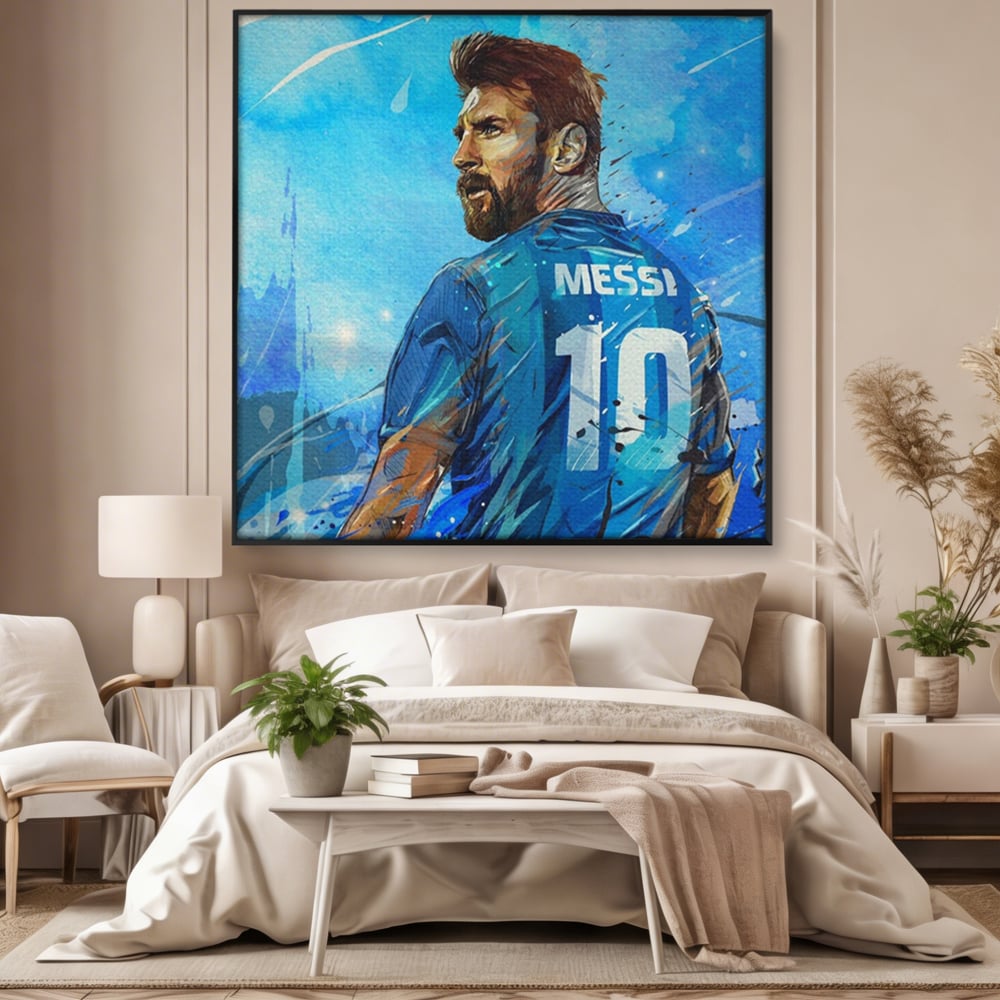 Fotoleinwand Leinwand Premium LuxCanva® A1320, Lionel Andrés Messi , Wohnen, Leben, Mannschaft, Fußball, FC Barcelona, Goldener Ball, Lebendige Farben