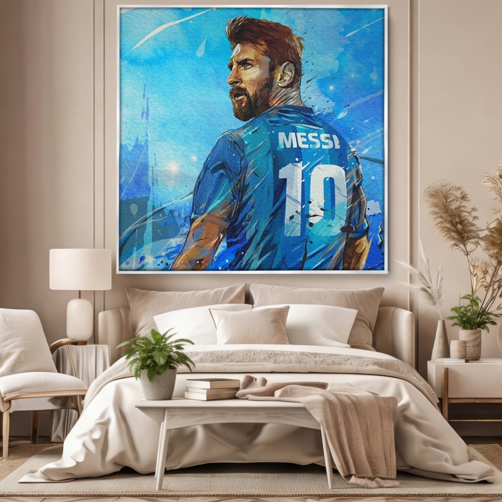 Fotoleinwand Leinwand Premium LuxCanva® A1320, Lionel Andrés Messi , Wohnen, Leben, Mannschaft, Fußball, FC Barcelona, Goldener Ball, Lebendige Farben