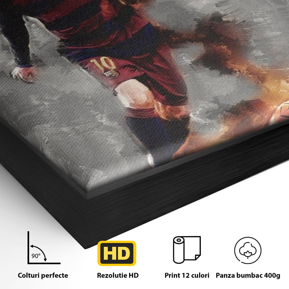Tablou Canvas Premium LuxCanva® A1321, Lionel Andrés Messi , Living, Fotbal, Atacant, Balon De Aur, Studio, Culori Vibrante