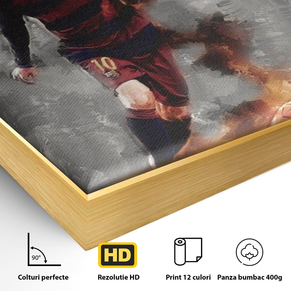 Tablou Canvas Premium LuxCanva® A1321, Lionel Andrés Messi , Living, Fotbal, Atacant, Balon De Aur, Studio, Culori Vibrante