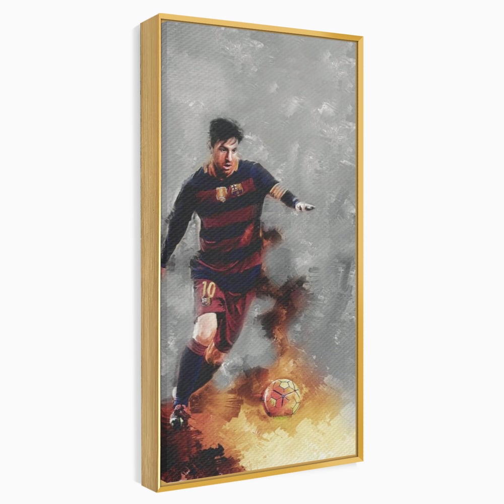 Tablou Canvas Premium LuxCanva® A1321, Lionel Andrés Messi , Living, Fotbal, Atacant, Balon De Aur, Studio, Culori Vibrante