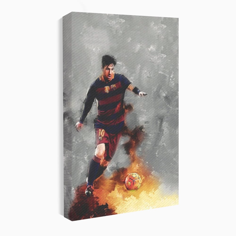 Tablou Canvas Premium LuxCanva® A1321, Lionel Andrés Messi , Living, Fotbal, Atacant, Balon De Aur, Studio, Culori Vibrante