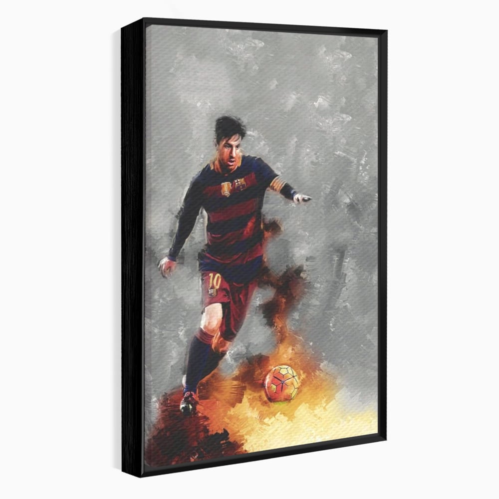 Tablou Canvas Premium LuxCanva® A1321, Lionel Andrés Messi , Living, Fotbal, Atacant, Balon De Aur, Studio, Culori Vibrante