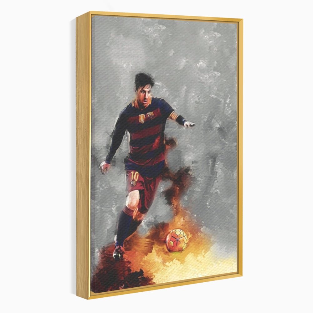 Tablou Canvas Premium LuxCanva® A1321, Lionel Andrés Messi , Living, Fotbal, Atacant, Balon De Aur, Studio, Culori Vibrante
