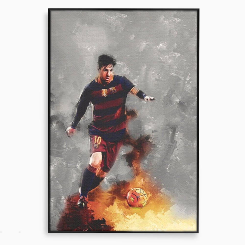 Tablou Canvas Premium LuxCanva® A1321, Lionel Andrés Messi , Living, Fotbal, Atacant, Balon De Aur, Studio, Culori Vibrante