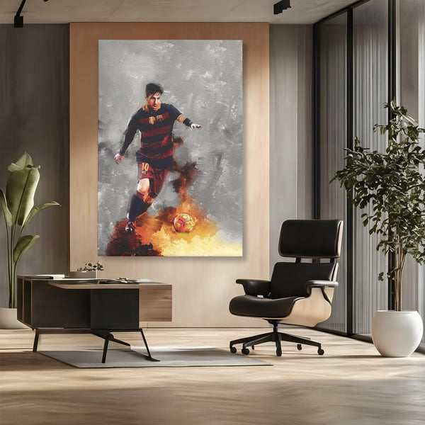 Tablou Canvas Premium LuxCanva® A1321, Lionel Andrés Messi , Living, Fotbal, Atacant, Balon De Aur, Studio, Culori Vibrante