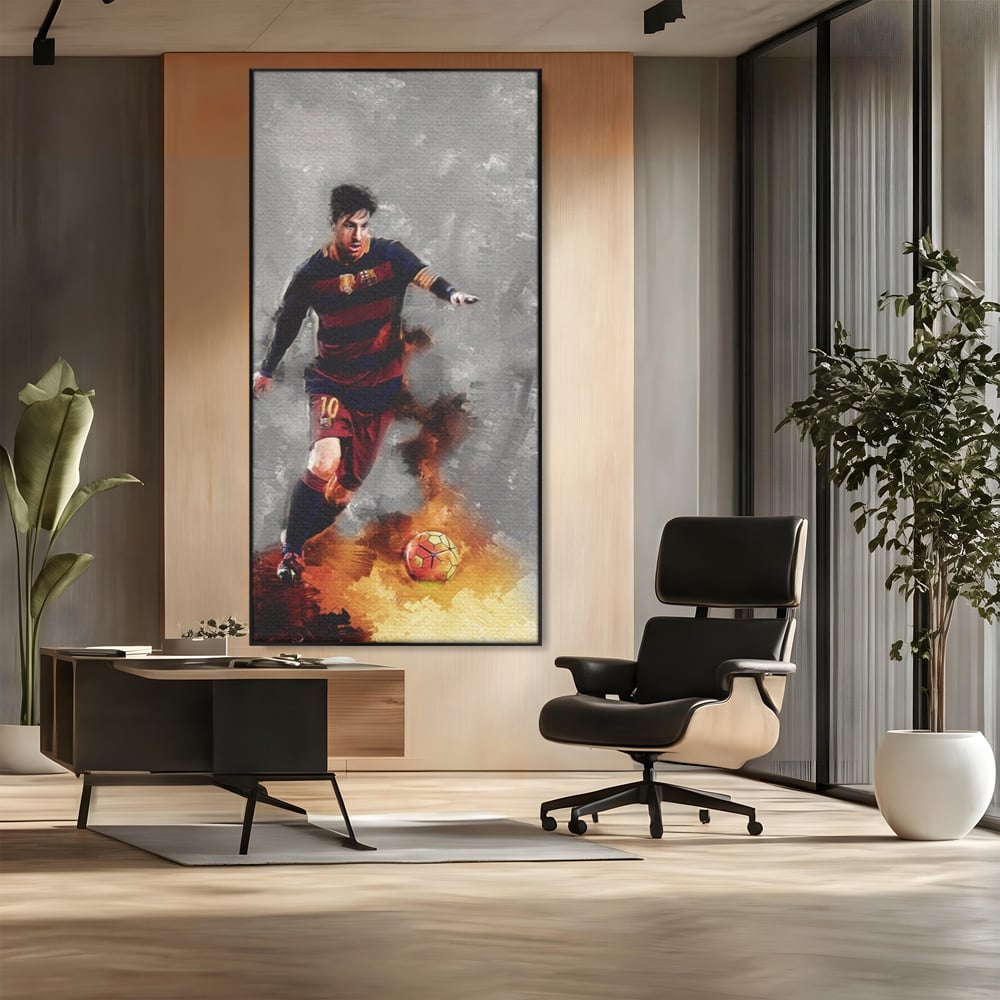 Tablou Canvas Premium LuxCanva® A1321, Lionel Andrés Messi , Living, Fotbal, Atacant, Balon De Aur, Studio, Culori Vibrante