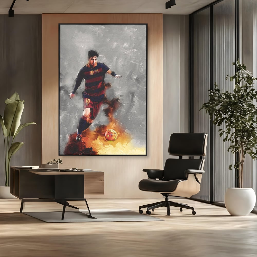 Tablou Canvas Premium LuxCanva® A1321, Lionel Andrés Messi , Living, Fotbal, Atacant, Balon De Aur, Studio, Culori Vibrante