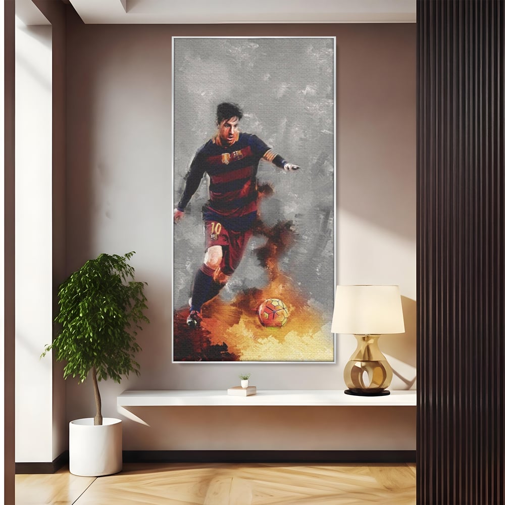 Tablou Canvas Premium LuxCanva® A1321, Lionel Andrés Messi , Living, Fotbal, Atacant, Balon De Aur, Studio, Culori Vibrante