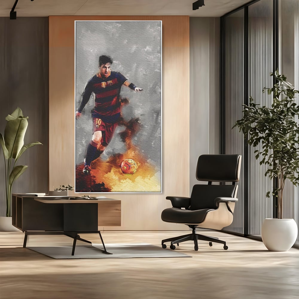 Tablou Canvas Premium LuxCanva® A1321, Lionel Andrés Messi , Living, Fotbal, Atacant, Balon De Aur, Studio, Culori Vibrante