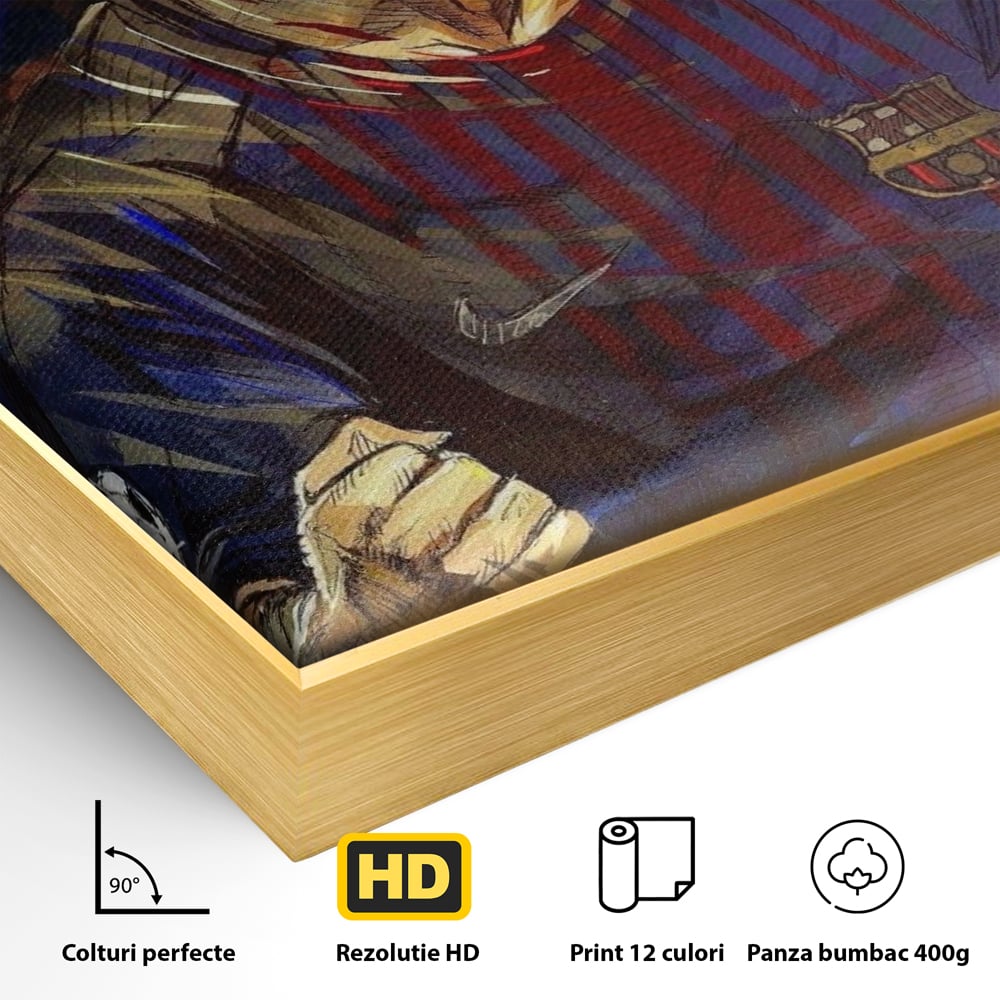 Tablou Canvas Premium LuxCanva® A1322, Lionel Andrés Messi , Living, Fotbal, Atacant, Balon De Aur, Studio, Culori Vibrante