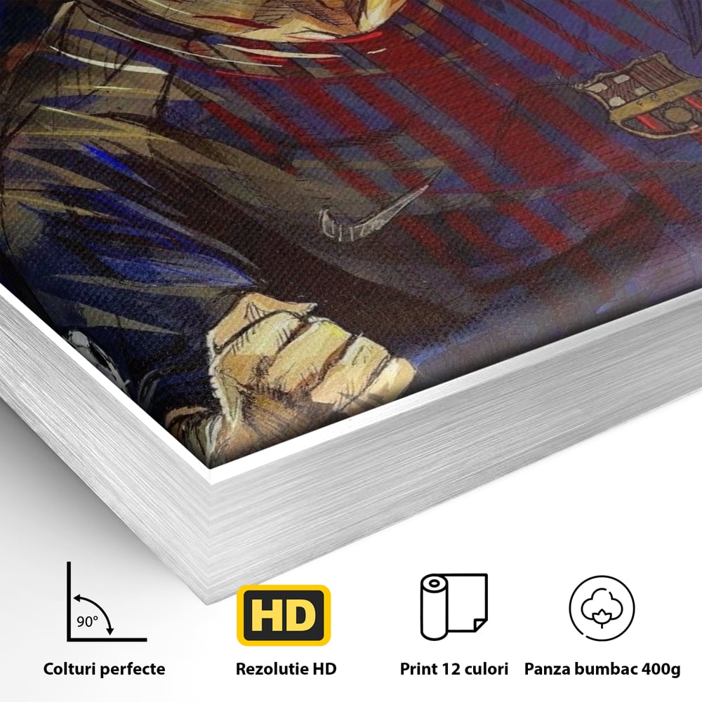 Tablou Canvas Premium LuxCanva® A1322, Lionel Andrés Messi , Living, Fotbal, Atacant, Balon De Aur, Studio, Culori Vibrante