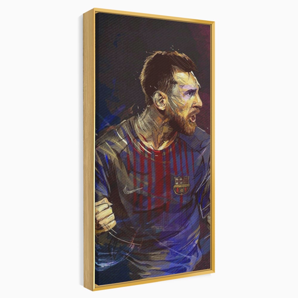 Tablou Canvas Premium LuxCanva® A1322, Lionel Andrés Messi , Living, Fotbal, Atacant, Balon De Aur, Studio, Culori Vibrante