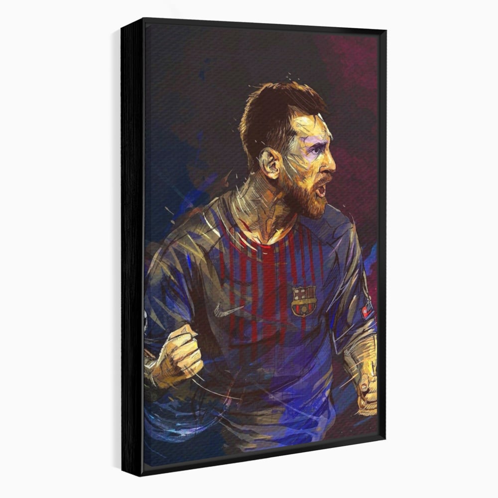 Tablou Canvas Premium LuxCanva® A1322, Lionel Andrés Messi , Living, Fotbal, Atacant, Balon De Aur, Studio, Culori Vibrante