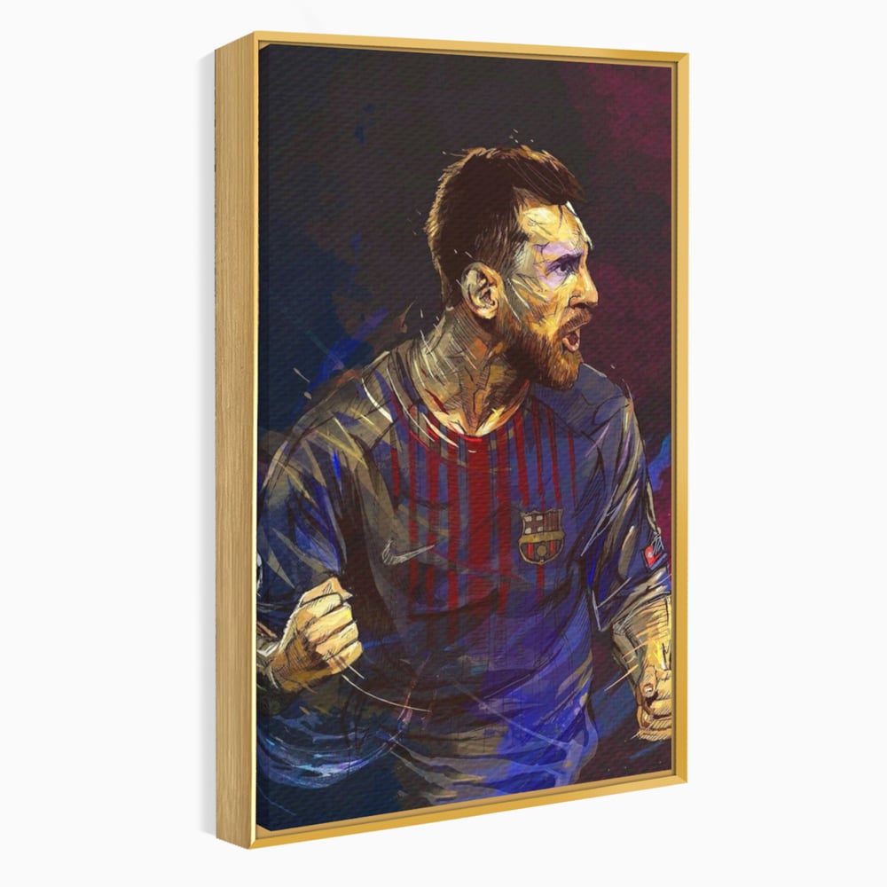 Tablou Canvas Premium LuxCanva® A1322, Lionel Andrés Messi , Living, Fotbal, Atacant, Balon De Aur, Studio, Culori Vibrante