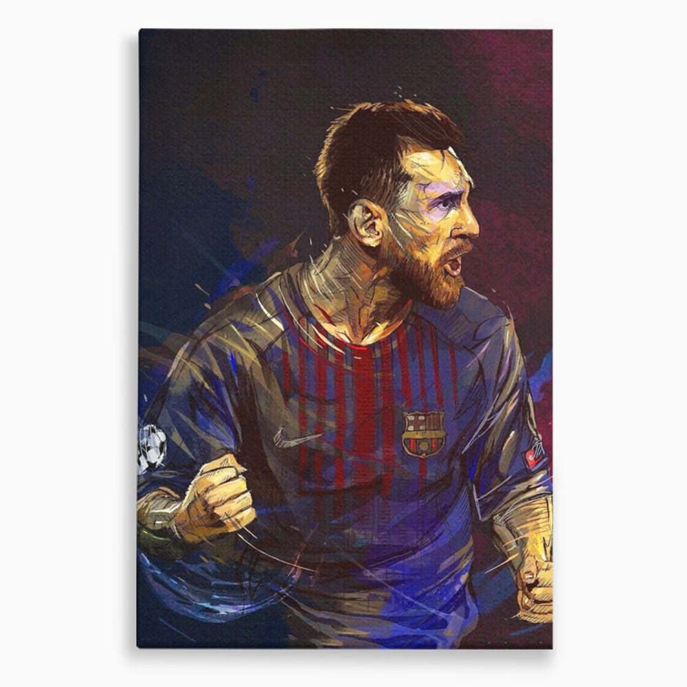 Tablou Canvas Premium LuxCanva® A1322, Lionel Andrés Messi , Living, Fotbal, Atacant, Balon De Aur, Studio, Culori Vibrante