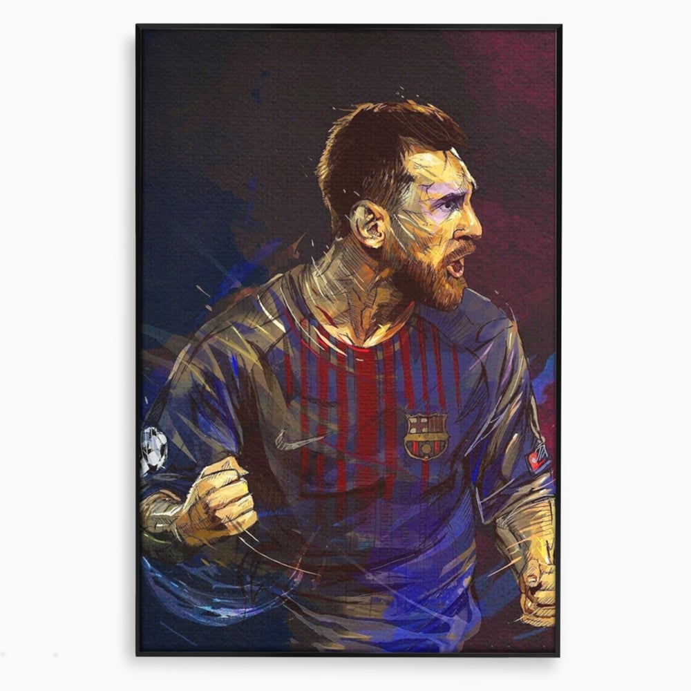 Tablou Canvas Premium LuxCanva® A1322, Lionel Andrés Messi , Living, Fotbal, Atacant, Balon De Aur, Studio, Culori Vibrante