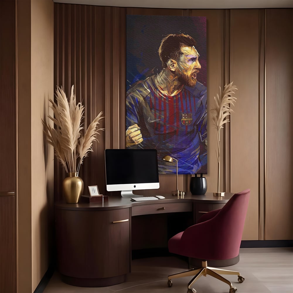 Tablou Canvas Premium LuxCanva® A1322, Lionel Andrés Messi , Living, Fotbal, Atacant, Balon De Aur, Studio, Culori Vibrante