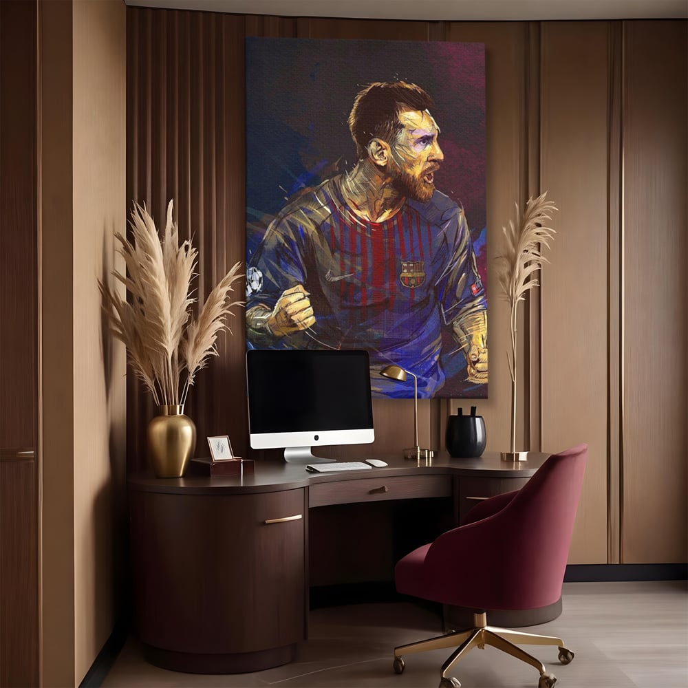 Tablou Canvas Premium LuxCanva® A1322, Lionel Andrés Messi , Living, Fotbal, Atacant, Balon De Aur, Studio, Culori Vibrante