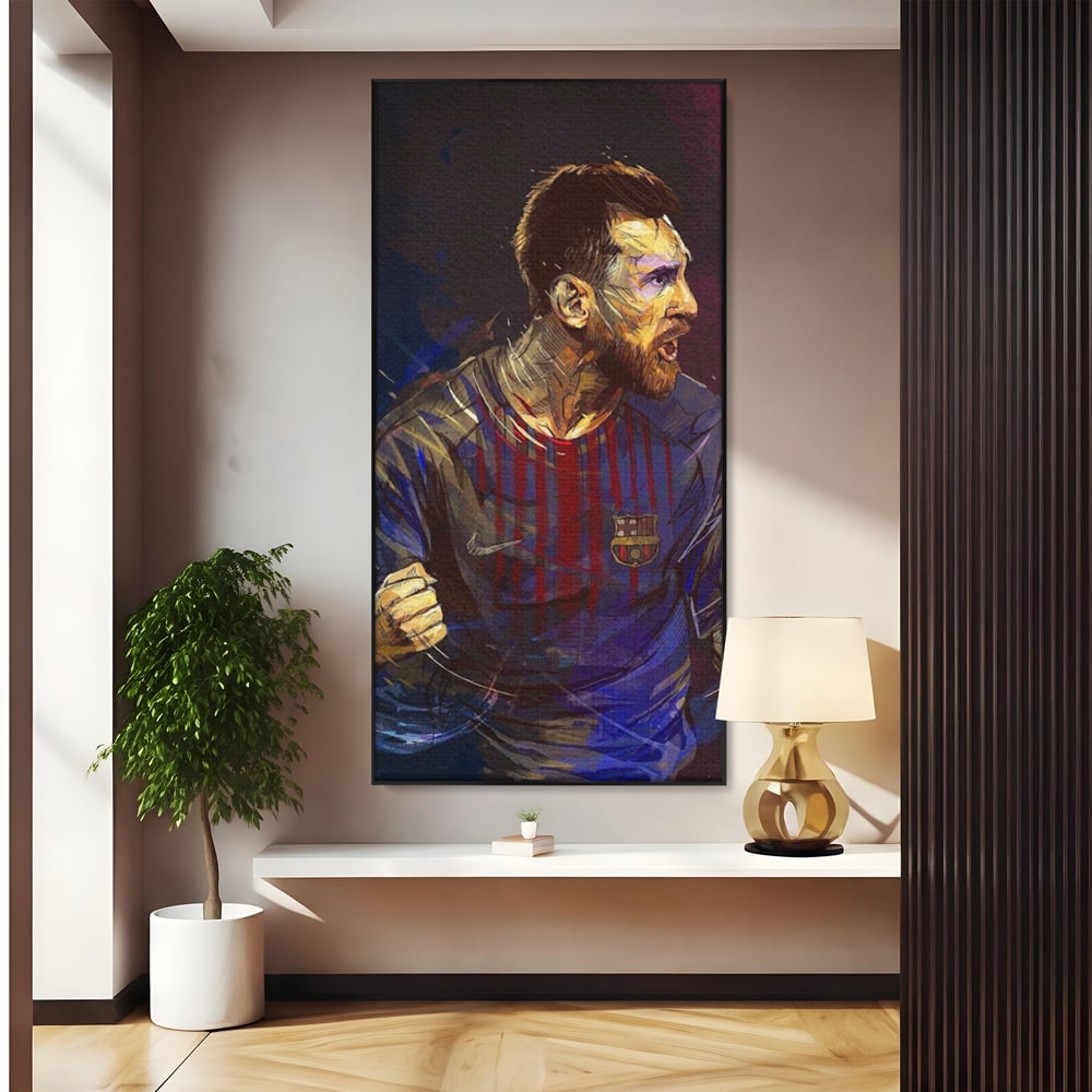 Tablou Canvas Premium LuxCanva® A1322, Lionel Andrés Messi , Living, Fotbal, Atacant, Balon De Aur, Studio, Culori Vibrante