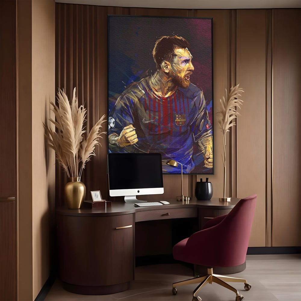 Tablou Canvas Premium LuxCanva® A1322, Lionel Andrés Messi , Living, Fotbal, Atacant, Balon De Aur, Studio, Culori Vibrante