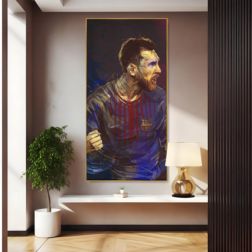 Tablou Canvas Premium LuxCanva® A1322, Lionel Andrés Messi , Living, Fotbal, Atacant, Balon De Aur, Studio, Culori Vibrante