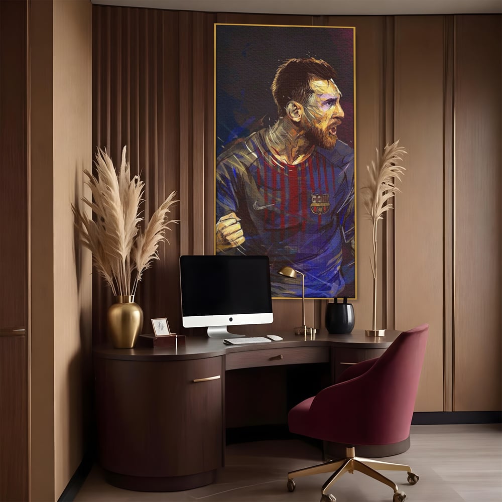 Tablou Canvas Premium LuxCanva® A1322, Lionel Andrés Messi , Living, Fotbal, Atacant, Balon De Aur, Studio, Culori Vibrante
