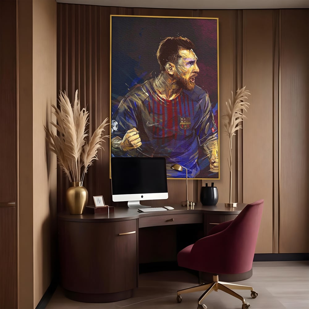 Tablou Canvas Premium LuxCanva® A1322, Lionel Andrés Messi , Living, Fotbal, Atacant, Balon De Aur, Studio, Culori Vibrante