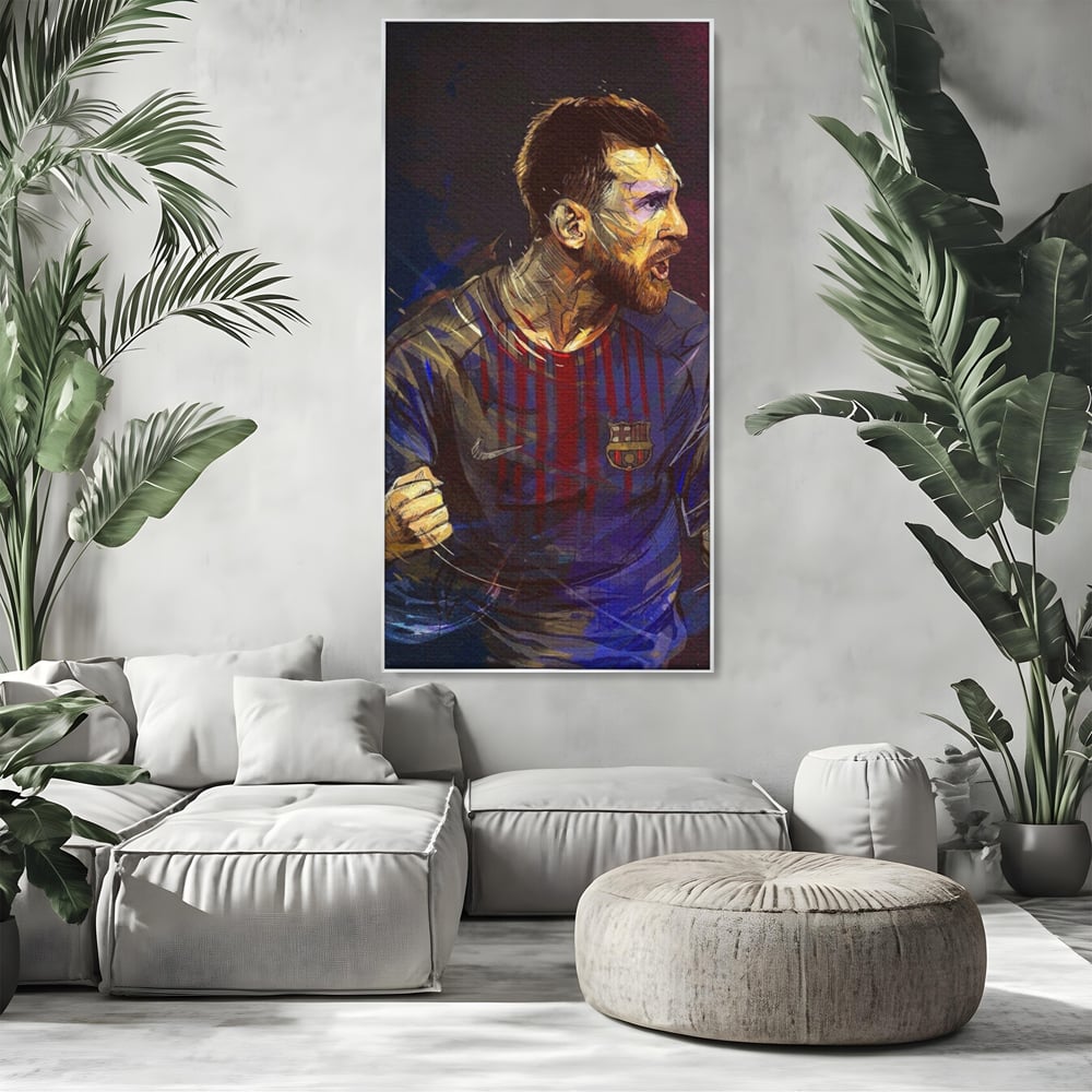 Tablou Canvas Premium LuxCanva® A1322, Lionel Andrés Messi , Living, Fotbal, Atacant, Balon De Aur, Studio, Culori Vibrante