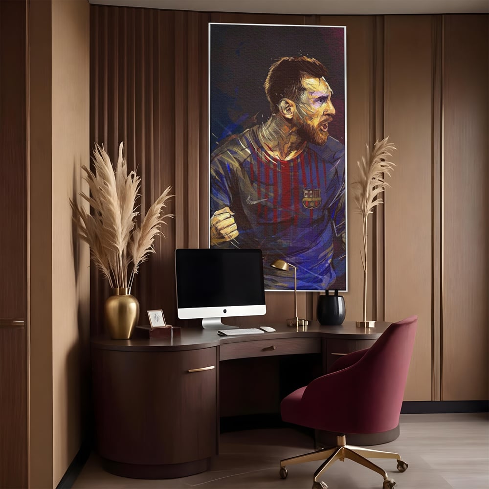 Tablou Canvas Premium LuxCanva® A1322, Lionel Andrés Messi , Living, Fotbal, Atacant, Balon De Aur, Studio, Culori Vibrante
