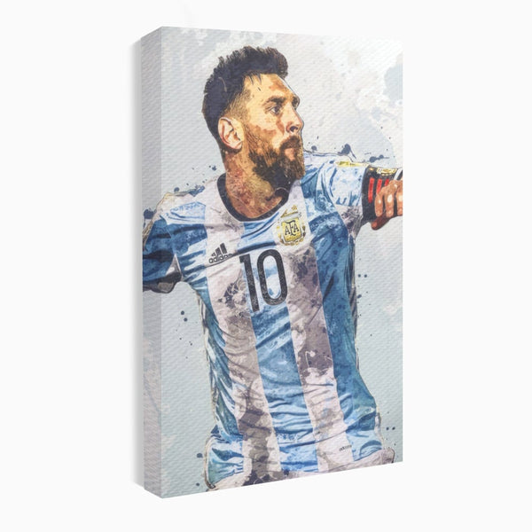 Tablou Canvas Premium LuxCanva® A1323, Lionel Messi , Living, Foltablist, Balonul De Aur, FC Barcelona, Sport, Studio, Culori Vibrante