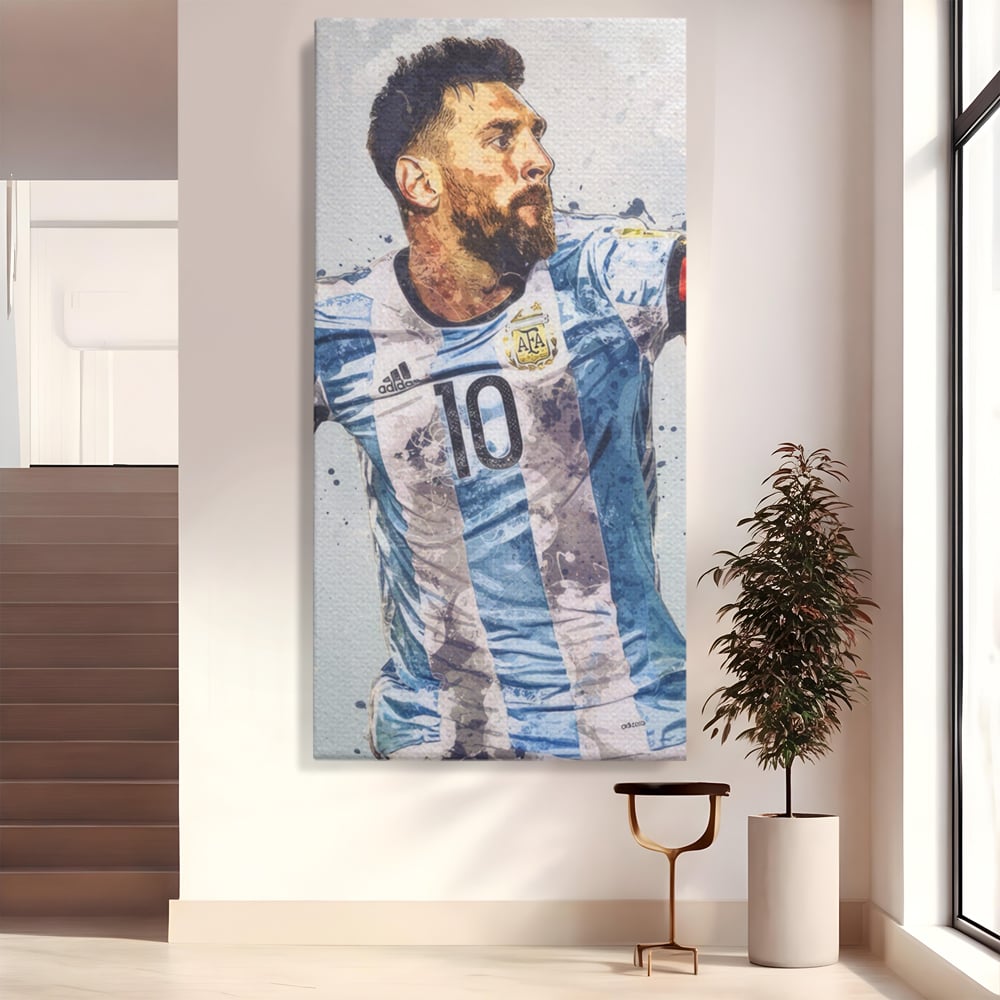 Leinwandbilder Premium LuxCanva® A1323, Lionel Messi , Wohnen, Foltablist, Ballon De Or, FC Barcelona, Sport, Studio, Lebendige Farben