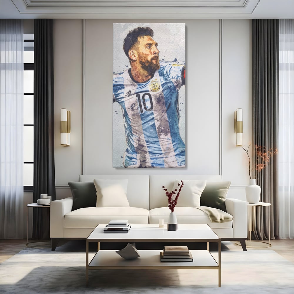 Leinwandbilder Premium LuxCanva® A1323, Lionel Messi , Wohnen, Foltablist, Ballon De Or, FC Barcelona, Sport, Studio, Lebendige Farben